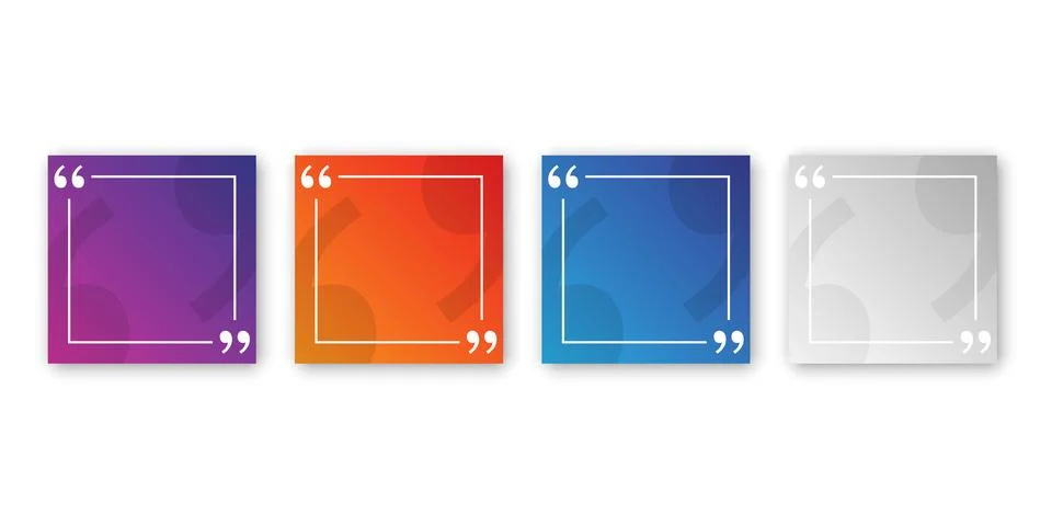 Quote frame blank template icon in flat style. Empty speech bubble vector i.. Stock Illustration