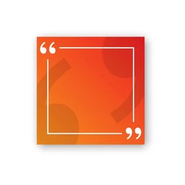 Quote frame blank template icon in flat style. Empty speech bubble vector i.. Illustrazione stock