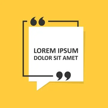 Quote frame blank template icon in flat style. Empty speech bubble vector i.. Stockillustratie