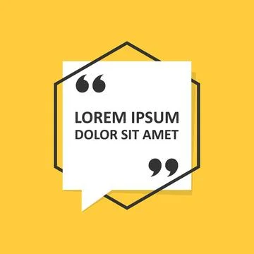 Quote frame blank template icon in flat style. Empty speech bubble vector i.. Illustrazione stock