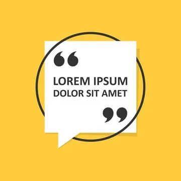Quote frame blank template icon in flat style. Empty speech bubble vector i.. Stock Illustration