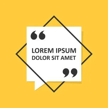 Quote frame blank template icon in flat style. Empty speech bubble vector i.. Stock Illustration
