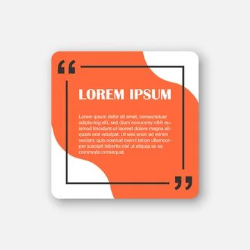 Quote frame blank template icon in flat style. Empty speech bubble vector i.. 스톡 일러스트