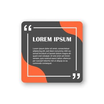 Quote frame blank template icon in flat style. Empty speech bubble vector i.. 스톡 일러스트