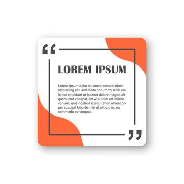 Quote frame blank template icon in flat style. Empty speech bubble vector i.. Stock Illustration