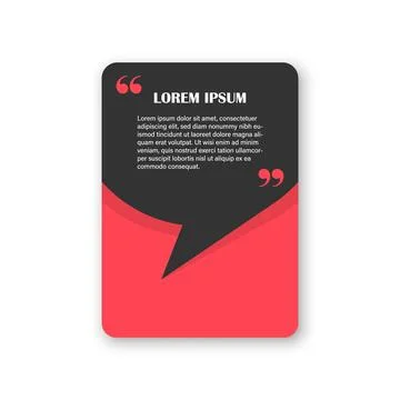 Quote frame blank template icon in flat style. Empty speech bubble vector i.. Illustrazione stock