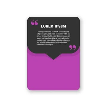 Quote frame blank template icon in flat style. Empty speech bubble vector i.. Illustrazione stock