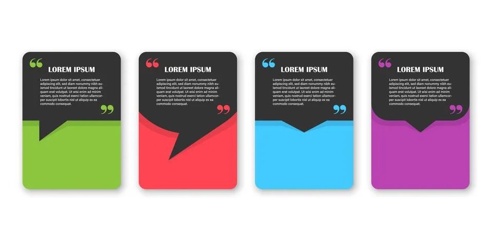 Quote frame blank template icon in flat style. Empty speech bubble vector i.. Stock Illustration