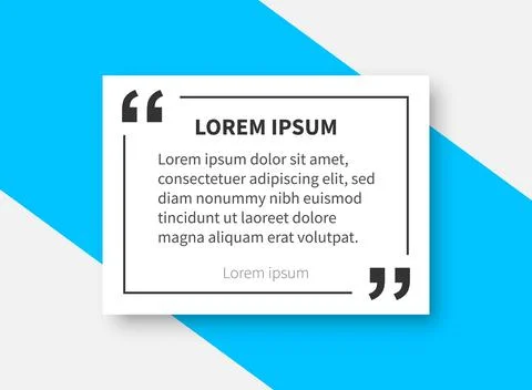 Quote frame blank template icon in flat style. Empty speech bubble vector i.. Stock Illustration