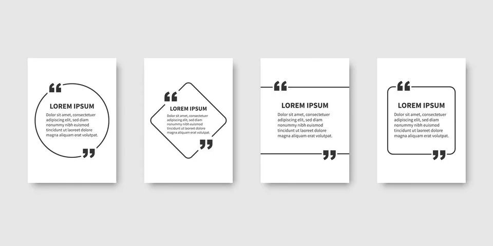 Quote frame blank template icon in flat style. Empty speech bubble vector i.. Stock Illustration