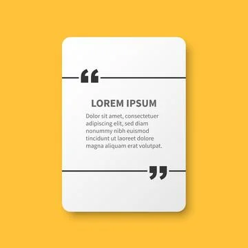 Quote frame blank template icon in flat style. Empty speech bubble vector i.. Stock Illustration