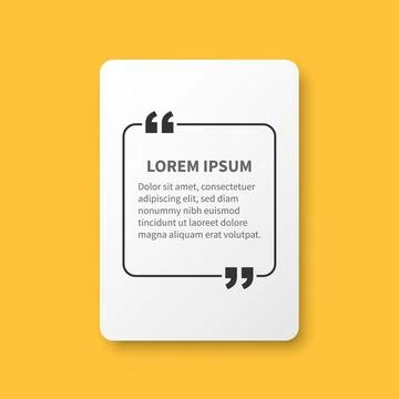 Quote frame blank template icon in flat style. Empty speech bubble vector i.. Stock Illustration