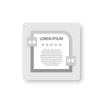 Quote frame blank template icon in flat style. Empty speech bubble vector i.. Illustrazione stock
