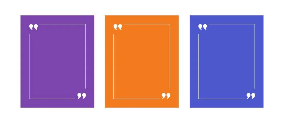 Quote frame blank template set vector illustration Stock Illustration