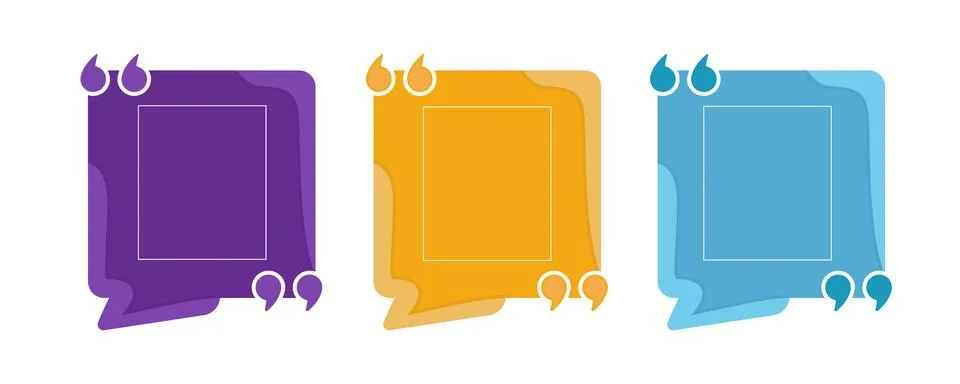 Quote frame blank template set vector illustration Illustrazione stock