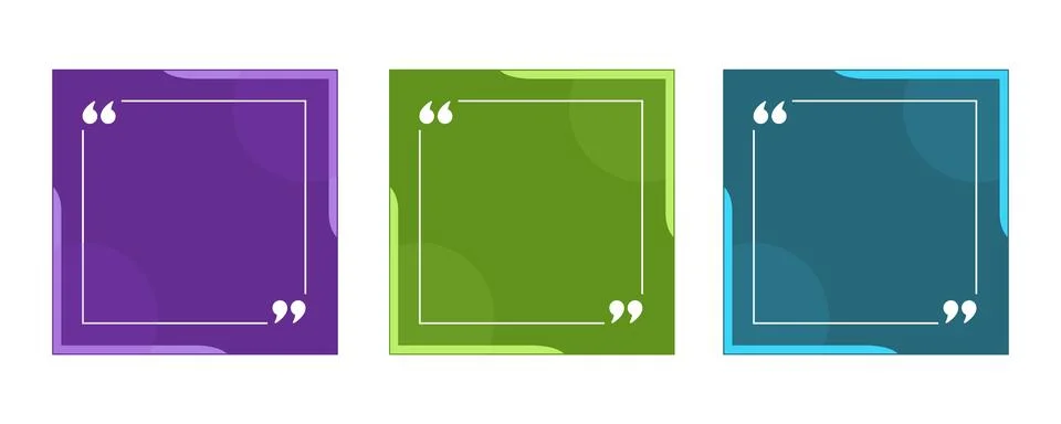 Quote frame blank template set vector illustration Stock Illustration