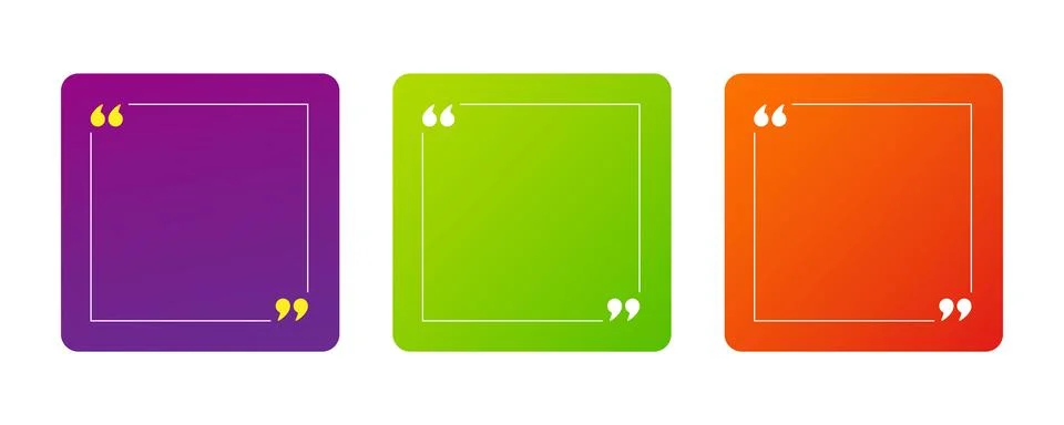 Quote frame blank template set vector illustration Stock Illustration