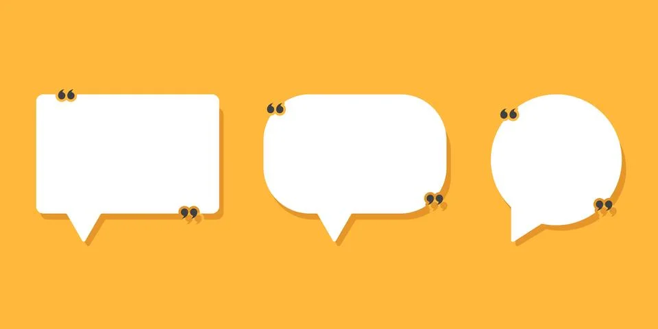 Quote frame icon in flat style. Speech bubble vector illustration on isolat.. Stock Illustration