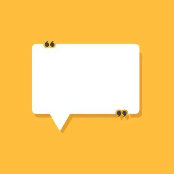 Quote frame icon in flat style. Speech bubble vector illustration on isolat.. Illustrazione stock