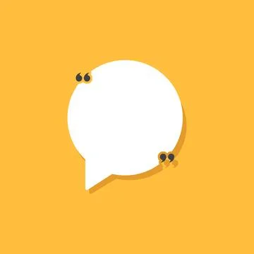 Quote frame icon in flat style. Speech bubble vector illustration on isolat.. Illustrazione stock