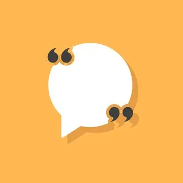Quote frame icon in flat style. Speech bubble vector illustration on isolat.. Illustrazione stock