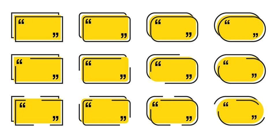 Quote frame icon in flat style. Speech bubble vector illustration on isolat.. Illustrazione stock