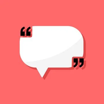 Quote frame icon in flat style. Speech bubble vector illustration on isolat.. Stock Illustration