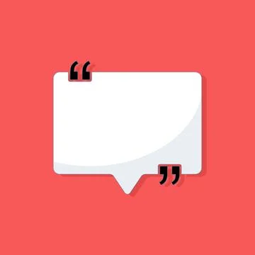 Quote frame icon in flat style. Speech bubble vector illustration. Illustrazione stock