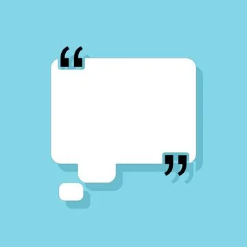 Quote frame icon in flat style. Speech bubble vector illustration. Stock Illustration