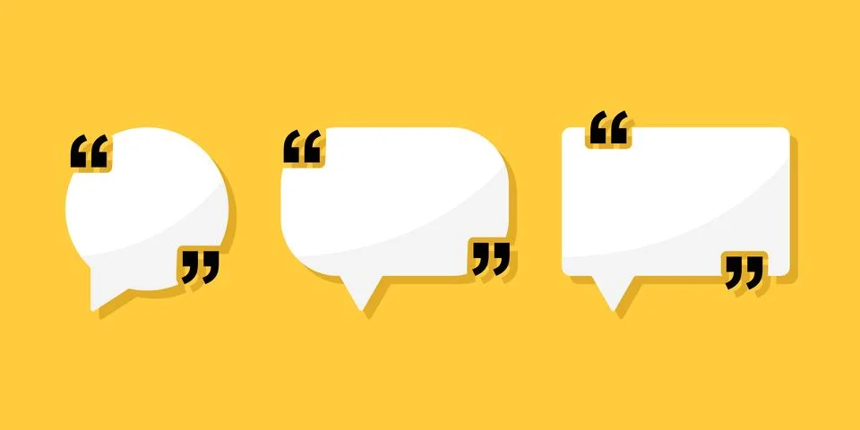 Quote frame icon set collection in flat style. Speech bubble vector illustr.. 스톡 일러스트