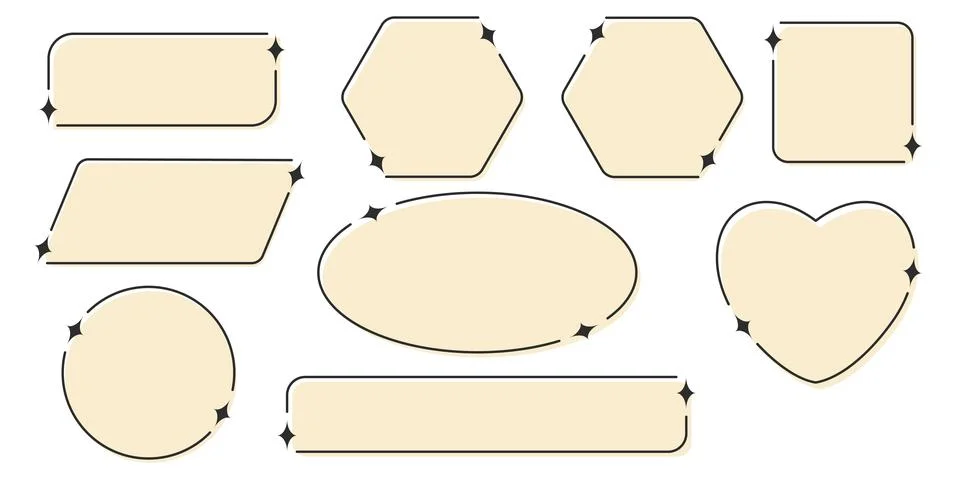 Quote frame set with borders for comments, headlines, quotes, chat, blog, notes Stock Illustration