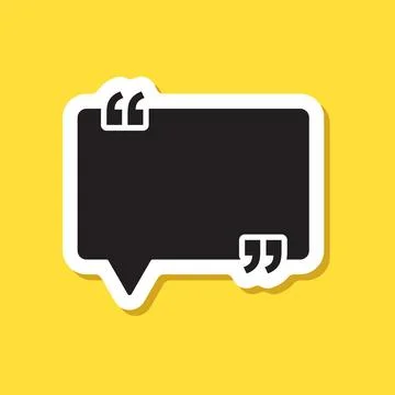 Quote frame sticker icon in flat style. Speech bubble vector illustration o.. イラスト素材