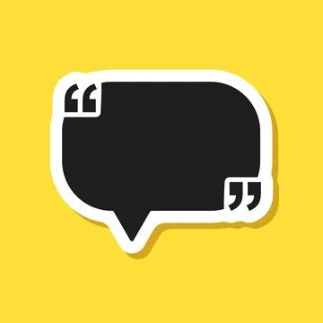 Quote frame sticker icon in flat style. Speech bubble vector illustration o.. Illustrazione stock