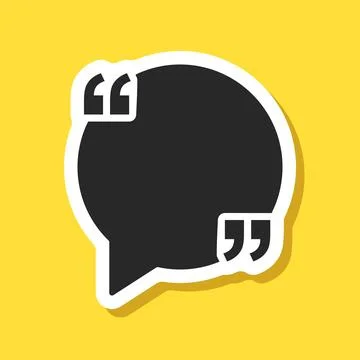 Quote frame sticker icon in flat style. Speech bubble vector illustration o.. Illustrazione stock