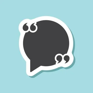 Quote frame sticker icon in flat style. Speech bubble vector illustration o.. Illustrazione stock