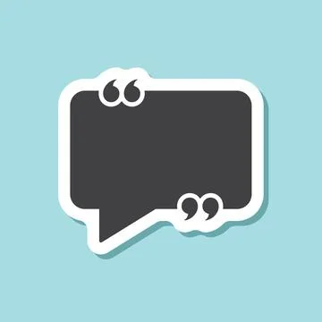 Quote frame sticker icon in flat style. Speech bubble vector illustration o.. Stock Illustration