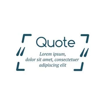 Quote frame. template with print information design quote. vector illustratio Stock Illustration