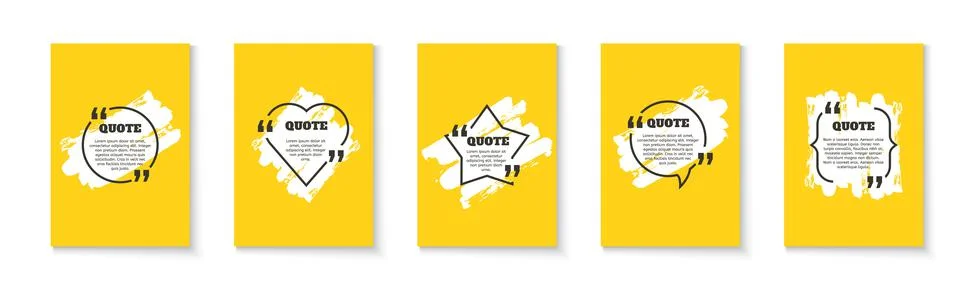 Quote frames blank bubbles. Quotation banners. Vector opinion message template Stockillustratie