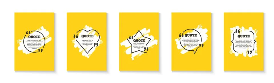 Quote frames blank bubbles. Quotation banners. opinion message template Stock Illustration