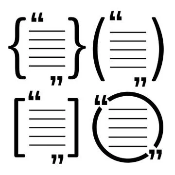 Quote frames. Blank template. Frame with quotes. Quote vector comment Stock Illustration