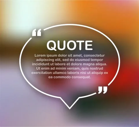 Quote frames. Blank template with print information design quotes. Vector stock Illustrazione stock