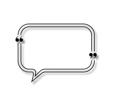 Quote frames blank templates . Text in brackets citation empty speech bubbles Illustrazione stock