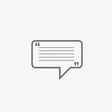 Quote frames. Quotation Mark speech bubble. Quote sign icon Illustrazione stock