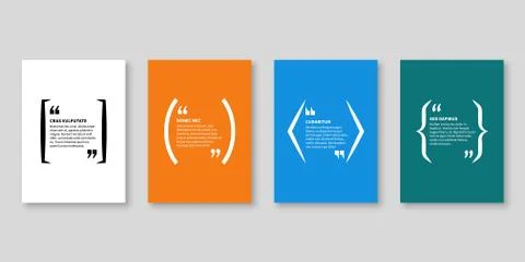 Quote frames. Textbox, bubble shape with quotation for blog memo phrase and Stock Illustration