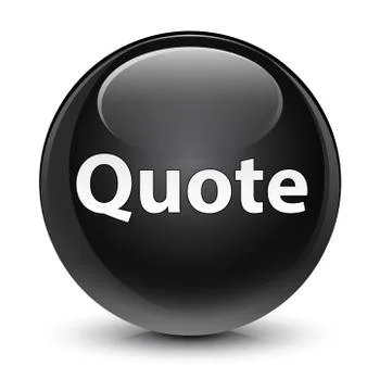 Quote glassy black round button Stock Illustration