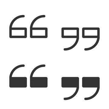 Quote icon.  Black comma double vector. Blockquote text element symbol. Stock Illustration