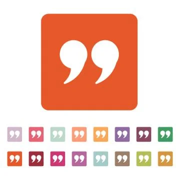 The quote icon. Quotation symbol. Flat Stock Illustration