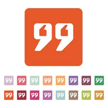 The quote icon. Quotation symbol. Flat Stock Illustration