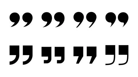 Quote icon set. Quotation mark symbol. Stock Illustration