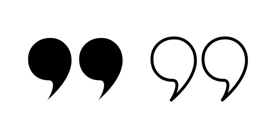 Quote icon set. Quotation mark symbol. Stock Illustration